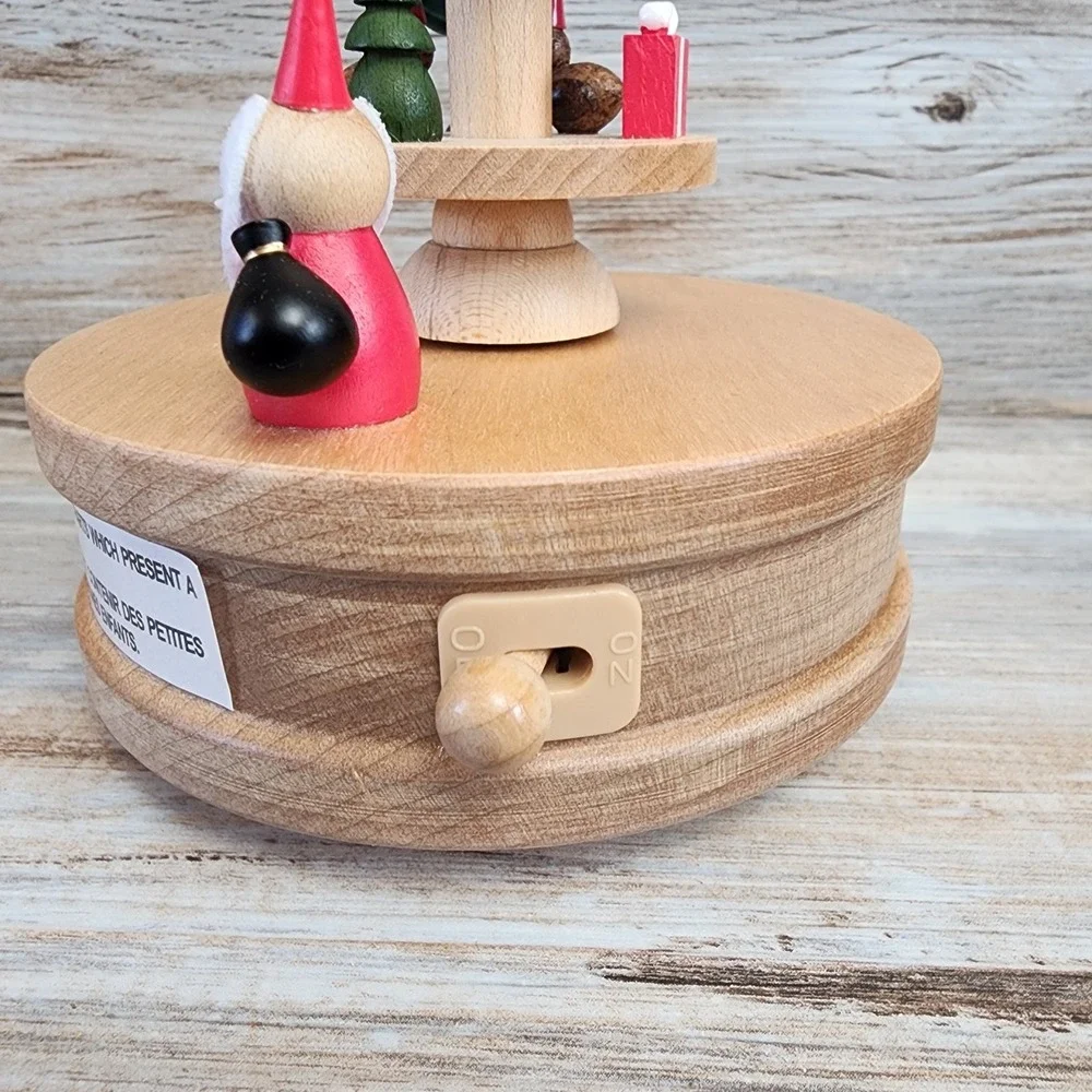 Wooderful Life Handcrafted Wooden Music Box Holiday Gift Tower Christmas Santa
